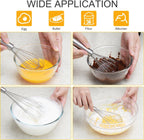 HOTEC 4 Pieces Stainless Steel Whisks Set Wire Whisk Balloon Whisk Egg Beater Kitchen Utensils for Stirring, Beating, Blending