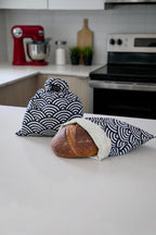 2 XL Beeswax Bread Bags for Homemade Sourdough, Produce, Sandwiches & Lunchbox Use - Reusable Bread Storage Bags, Washable (2-Pack)