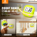 12 Pack Digital Kitchen Timers for Cooking Magnetic Timer for Cooking Loud Alarm Green