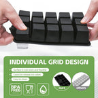 Silicone Ice Cube Tray, 2 Pack Easy-Release Stackable Ice Trays for Freezer with Lid 15 Reusable Cubes, Food Grade BPA Free Ice Molds for Whiskey, Baby Food, Coffee, Cocktail, Drinks (Black)