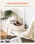 Small Woven Basket, 13.5 x 9.5 x 5 Inches, Storage Basket for Organizing, Cute Small Rope Shelf Closet Cube Storage Bins Baskets for Shelves, Dog Toy Gift Baskets Empty, 3 Packs, Off White
