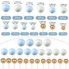 108 Pcs Balls Cake Topper DIY Cupcake Insert Foam Balloons for Cake Baking Wedding Anniversary Birthday Decoration(Blue, White, Gold,Multi Sizes)
