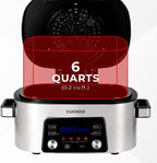CUCKOO CAFG-A0601S Countertop Air Grill | Air Grill, Air Fry, Roast, Bake & Broil, Easy to Clean, Dishwasher Safe Accessories, Recipe Book Included, Stainless Steel