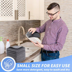 KinHwa Kitchen Washcloths for Dishes Absorbent Microfiber Dish Cloths Quick Dry Dish Rags with Poly Scour Scrub Side Ideal for Kitchen Cleaning(9, Grey, 7in)