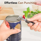 2-Pack Can Punch Opener with Non-Slip Handle, Dual Stainless Steel Beer Bottle and Can Openers, Rust-Resistant and Compact, for Kitchen, Bar, Camping