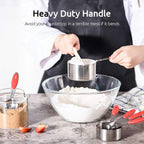 Measuring Cups : U-Taste 18/8 Stainless Steel Measuring Cups and Spoons Set of 10 Piece, Upgraded Thickness Handle(Red)