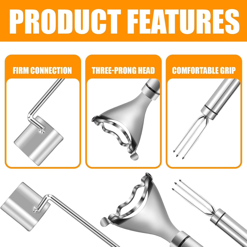 3Pcs Corn Peeler Set, Stainless Steel Corn Peeler, Stripper Tool And Corn Holder, Corn Stripping Tool For Corn On The Cob, Easy Cob Cutter And Remover