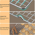 15.8”×9.8” Cooling Rack, 3P Stainless Steel Baking Rack, Oven Safe Cooling Racks for Cooking and Baking, Silver Roasting Rack & Wire Rack & Cookie Cooling Rack for Roasting, Grilling, Drying