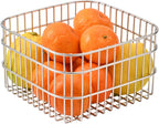 304 Stainless Steel Wire Mesh Fruit Basket Colander, 2.5L Countertop Storage Organizer for Fruits, Vegetables, Snacks.6.3 x 6.3 x 3.94 in (16cm,Rounded Square)