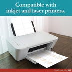 Premium Label Supply White Sticker Shipping/Mailing Labels – 4" x 2.5" – Laser/Inkjet Compatible – (8 per Sheet), 25 Sheets – 200 Total Adhesive Labels