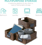 Best Choice Products Set of 4 9x12in Water Hyacinth Pantry Baskets, Woven Organizers w/Chalkboard Label, Chalk Marker - Brown