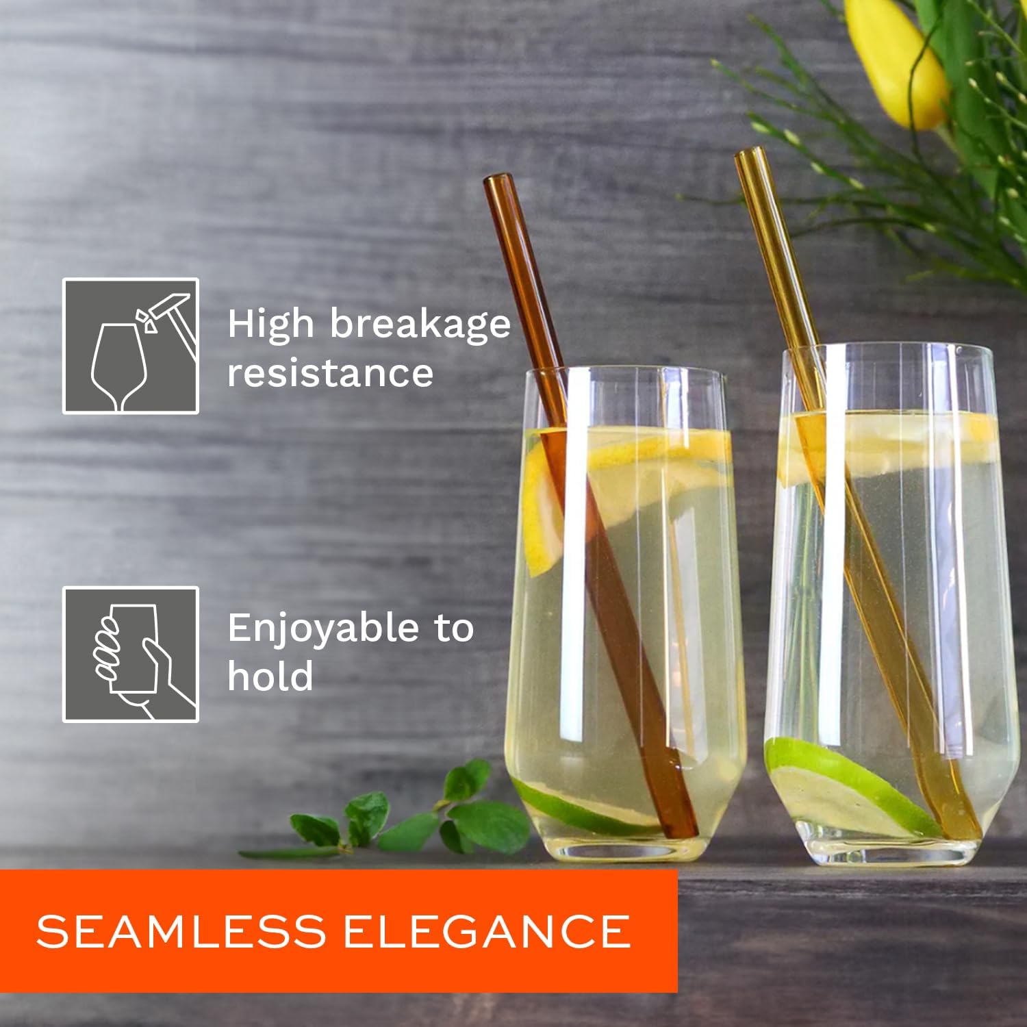 Stölzle Lausitz Crystal Highball Glasses Set of 6 (Revolution). Dishwasher Safe High Ball Glass (13.25 fl oz). Durable Tall Drinking Glasses Set of 6 - Genuine Stölzle Glassware