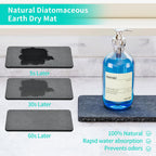 HapiRm Sink Caddy Sponge Holder - Kitchen Sink Organizer with Instant Drying Stone and Brush Holder, Stainless Steel Sponge Caddy for Kitchen Countertop - Black