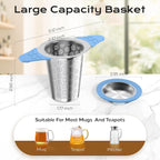 Tea Infuser for Loose Leaf Tea,18/8 Stainless Steel Tea Infuser with Heat Proof Silicone Handles,Extra Fine Mesh Tea Strainers Filter Fine Tea Leaves Effectively,Fits TeaPots/Mugs-4Pack