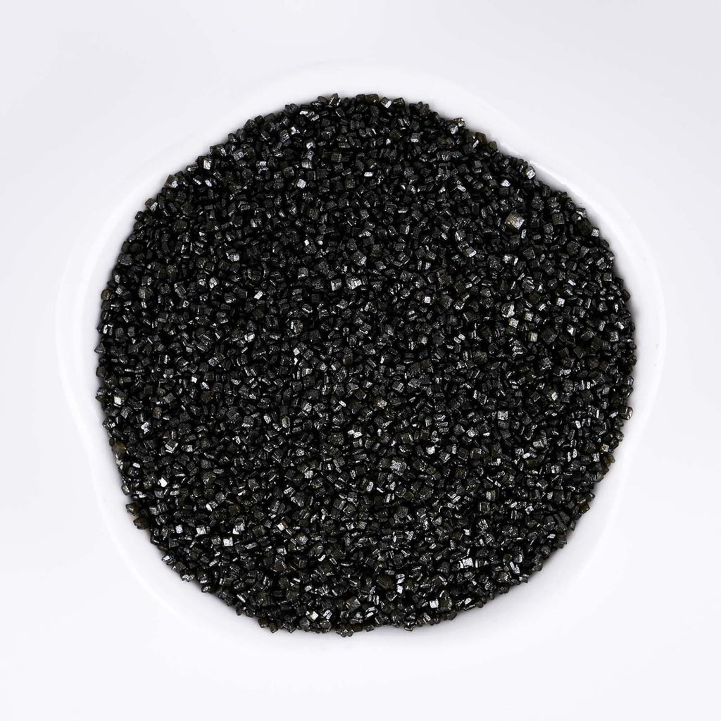 Kasvan Sanding Sugar Sprinkles - Edible Sugar Crystals, Baking Cake Decorations, Ice Cream Toppings cupcake Decorating, Wedding Party Chirstmas Supplies, 85g/3.2oz (Black)