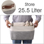 DECOMOMO Storage Baskets for Shelves - Fabric Storage Bins, Linen Closet Organizers and Storage (Mixed Neutral, Large - 3 Pack)