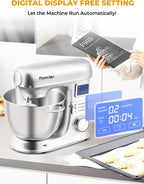 Stand Mixer 8-IN-1 8.5 Qt 2000W Multifunctional Fermentation Electric Kitchen Mixer 6 Speed Tilt-Head with Stainless Steel Bowl, 1.5L Glass Jar Meat Grinder Dough Hook Whisk Pasta Attachment
