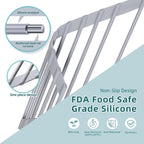 Ohuhu Triangle Roll Up Dish Drying Rack, Anti-Slip Organizer for Kitchen Sink Drying Rack with Full Silicone Wrapped for Top of Sink Coner Grey