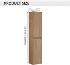 12" Bathroom Cabinet Wall Mounted, Bathroom Medicine Cabinet with 2 Door and 2 Shelf Over The Toilet, Wall Mounted Home Storage Cabinet - Brown