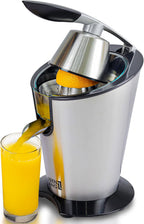 Electric citrus juicer with high juice yield | Orange juicer squeezer 200W + 2 cones I Exprimidor de limones electrico Small juicers machine mini for citrus lemon Esprimidoras naranjas jugo