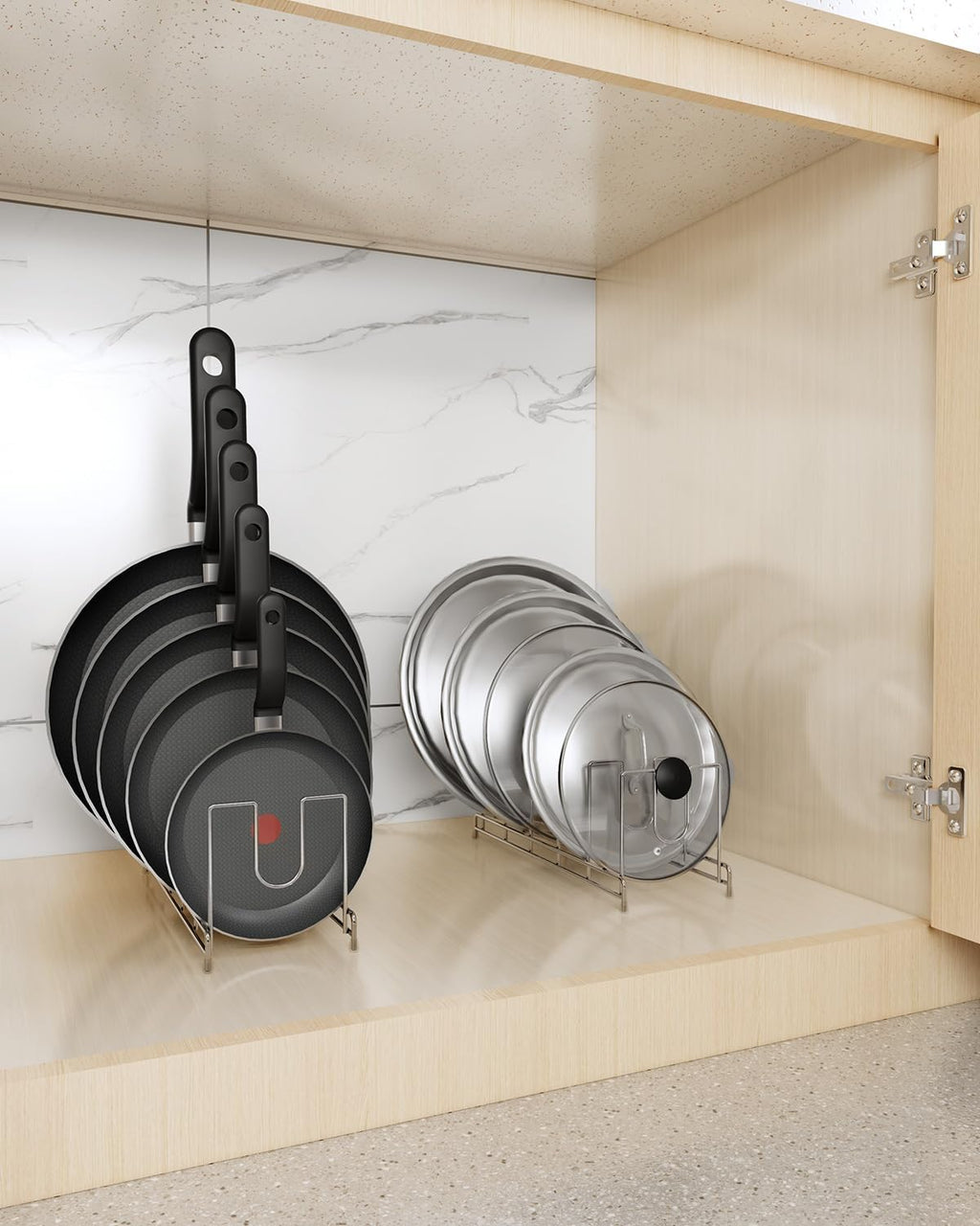 YQh 2 pack, pot cover rack, cutting board rack, kitchen cabinet or counter baking tray storage box, suitable for baking tray, cutting board, Frying pan, tray, reusable containers and covers