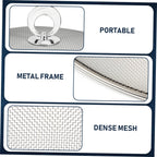 Hemoton Stainless Steel Mesh Dome Food Cover Protector, Round Mesh Screen Food Tent for Kitchen, Outdoor, Picnic, Reusable, Large, Black, 15.7-Inch (Silver L)