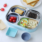 36-Pack Silicone Cupcake Liners, Reusable Muffin Cups – Round, Square & Rectangle Baking Cups, Non-Stick, Easy to Clean, Bento Box Accessories, Lunch Box Dividers for Kids(36 Liners + 20 Animal Picks)