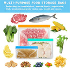 10 Pack Snack Bags Dishwasher Safe, Reusable Bags Silicone Extra Thick Leak-proof Reusable Freezer Bags for Candy, Snack, Cereal, Travel Items, Home Organization