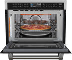 KoolMore Reserve 24 in. 1.6 cu. ft. Built-in Convection Microwave Oven with Air Fryer, 10 Power Levels, Sensor Cooking, Bake, Roast, Broil, Defrost, 1750 Watts, UL Certified in Black Stainless-Steel