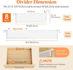 Lifewit Hanging Kitchen Drawer Dividers 3.1" High, 10-17" Adjustable Drawer Organizers for Utensils, Expandable Dresser Separators in Kitchen/Bedroom/Bathroom/Vanity/Office, White(8 Pack)