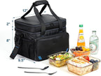 ZEEMO Soft Cooler Bag, Insulated Lunch Box, 19 L Ice Chest, Double Leakproof Layers, Waterproof and Collapsible Case for Work Outdoor Trip, Black
