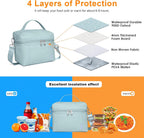 NOL Natural Organic Lifestyle Insulated Lunch Bags for Women Cooler Bag Lightweight Nylon Waterproof Lunch Box For Work (Small, Light blue)