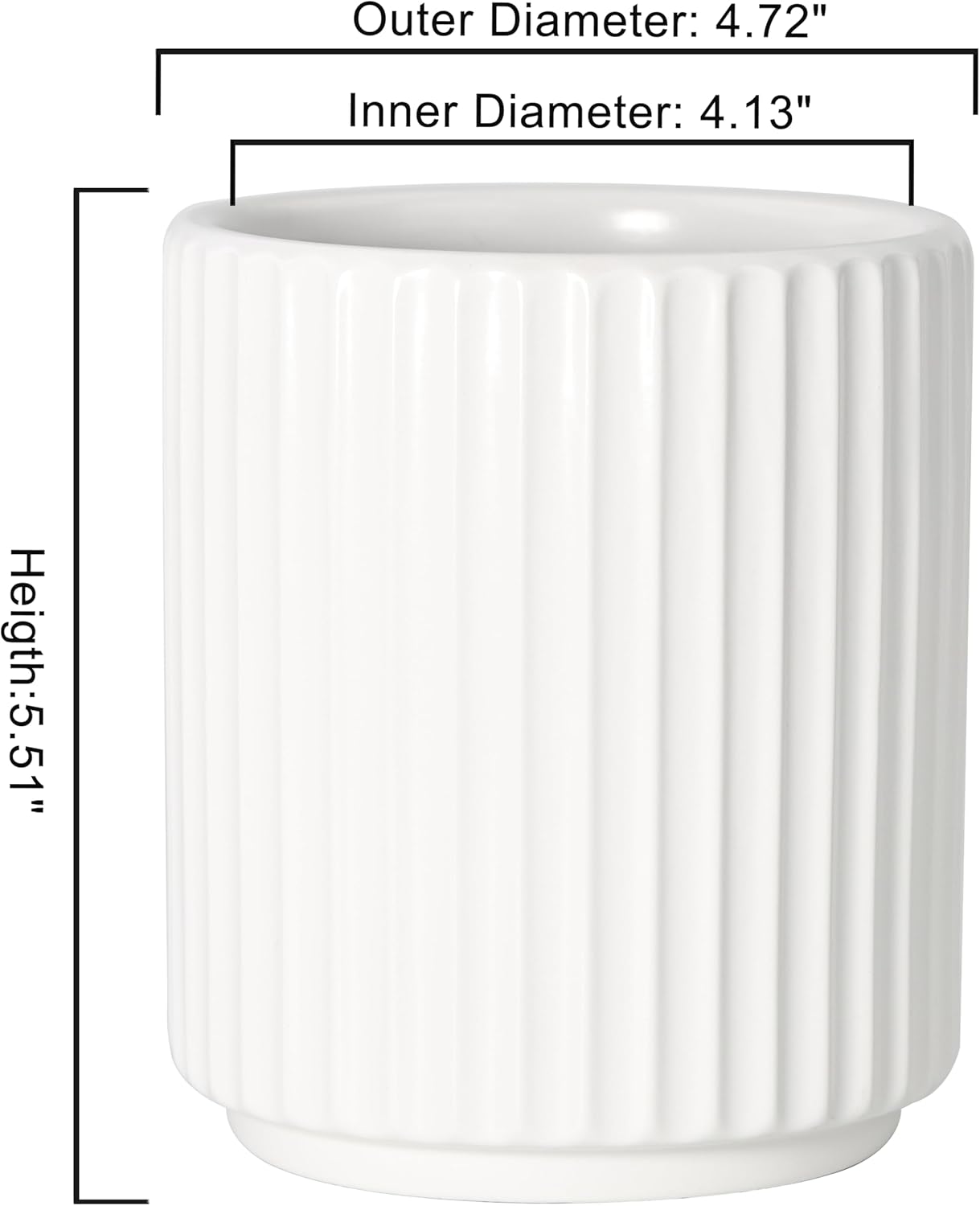 Black Utensil Holder (H5.51” x W4.92”), Ceramic Utensil Crock, Cooking Spoon Holder for Kitchen, Spatula Holder for Counter, Includes Silicone Drying Mat, Black