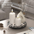 Black and White Kitchen Lazy Susan Turntable – Checkered Round Decorative Tray, 9" Table Top Oak Wood Lazy Susan for Cookies, Dining Table Organizer, Small Kitchen Table Centerpiece