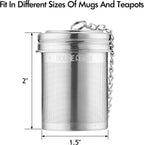 House Again Tea Infuser (2 Pack with Scoop), Extra Fine Mesh Tea Infusers for Loose Tea, 18/8 Stainless Steel Tea Strainer with Extended Chain Hook, Tea Steeper for Brew Tea, Spices & Seasonings