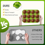 2 Pack 12 Cups Silicone Muffin Pan with Metal Reinforced Frame Regular Size Silicone Molds Cupcake Cake Baking Pans Cookie Baking Chocoflan Cupcake Mold Kitchen Baking Mold Tools for Cooking