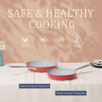 Nonstick Ceramic Frying Pan 10 Inch for Induction Cooktop - Non Toxic, PTFE/PFOA/PFAS Free, Oven & Dishwasher Safe up to 500°F - Non Stick Small Skillet with Stay-Cool Handle - Fusion Red