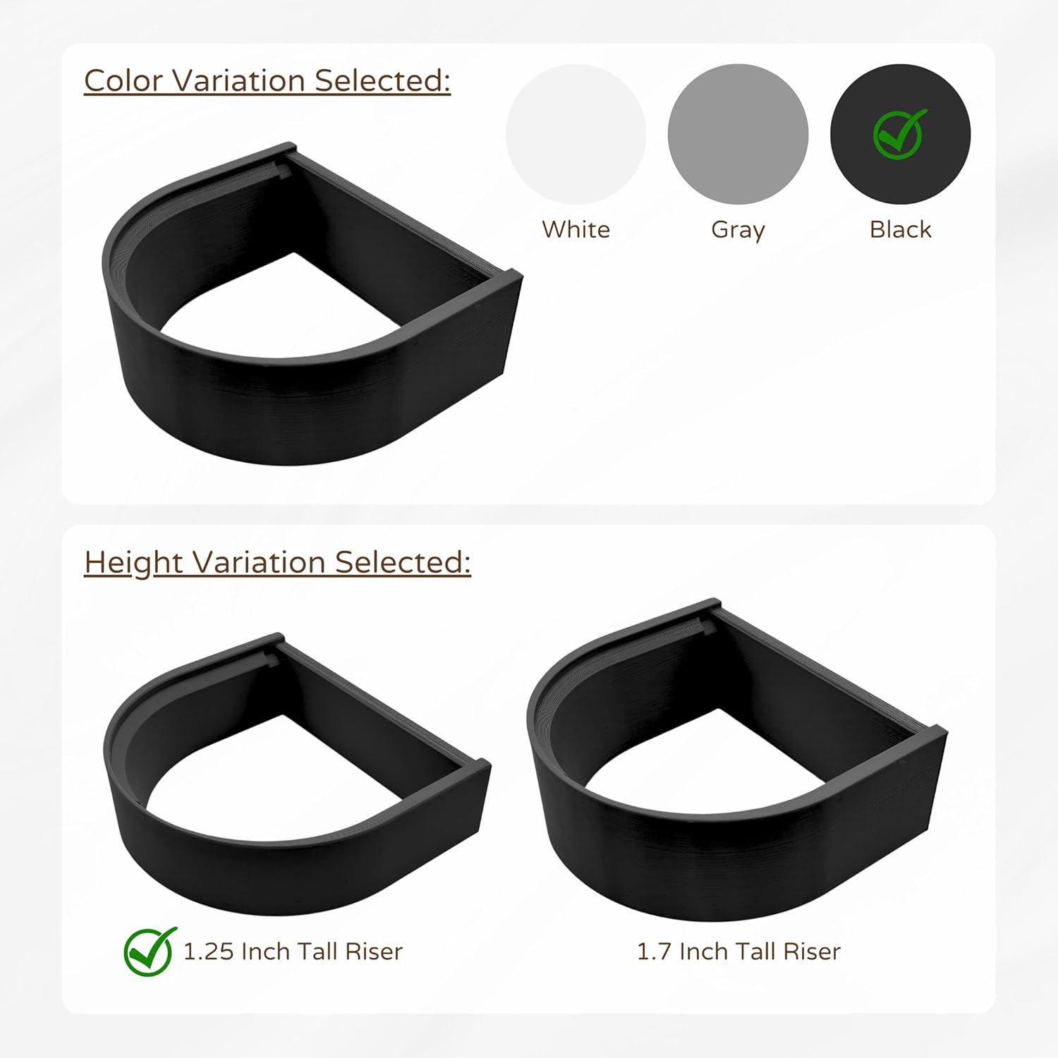 Drip Tray Mug/Cup Riser Made for the Keurig to Reduce Splashes - Riser Only (Black, K-Supreme 1.25 inches Tall)