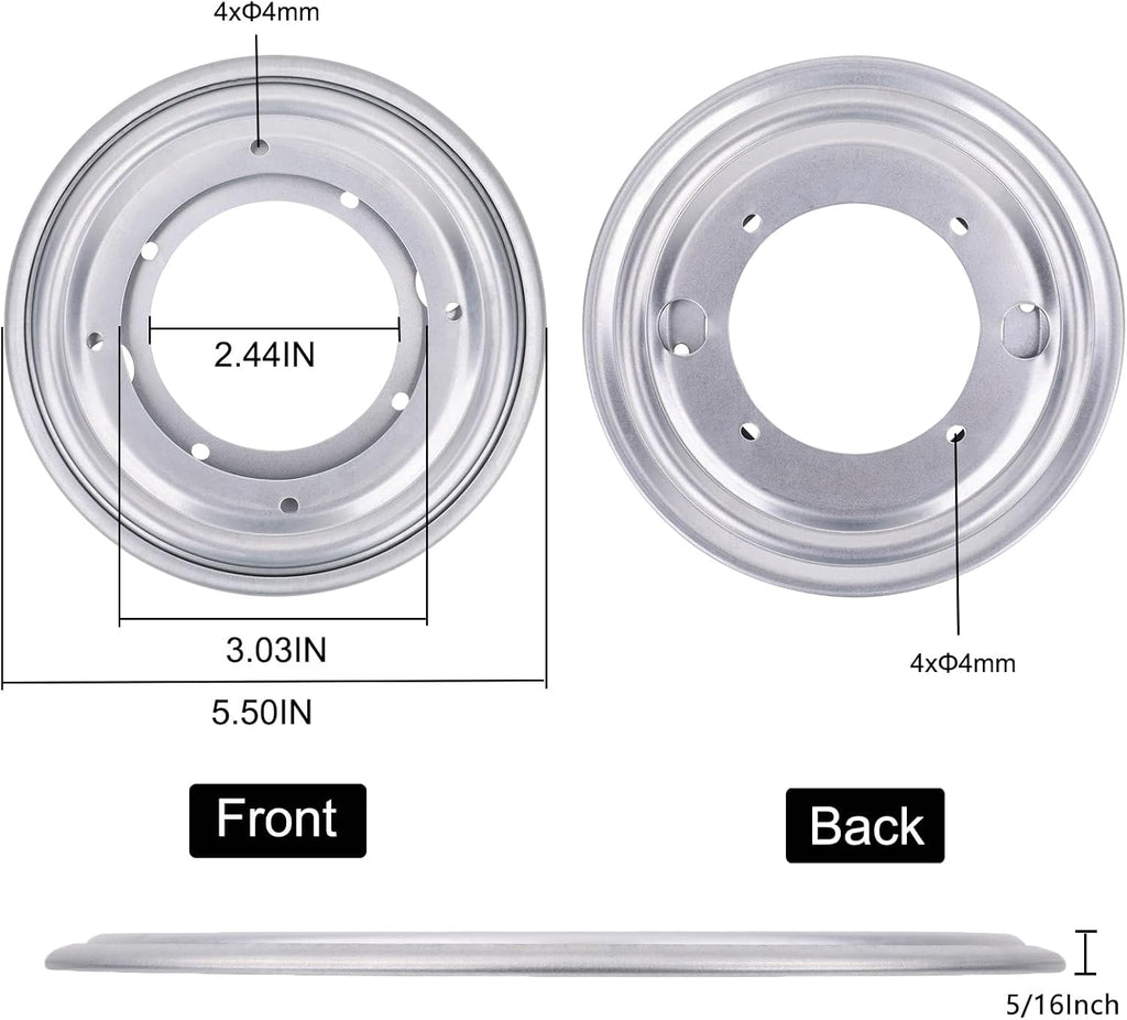 4Pack 5.5" Lazy Susan Hardware 5/16" Thick Round Rotating Bearing Plate, Silver Swivel Plate Base 300lbs Capacity Lazy Susan Turntable Bearing Base for Rotating Table, Serving Tray, Kitchen