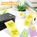 2 Inch Circle Thermal Sticker Labels, 2" Self-Adhesive Round Thermal Stickers for Business-750 Labels/1 Roll (Yellow)