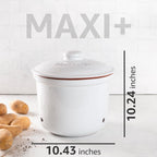 Romertopf Freshness Storage Potato Onion Garlic Clay Pot Set of 3 with Lids - White