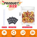 48pcs 8 oz Plastic Containers with Lids Labels Leak Proof BPA Free Airtight Refillable Clear Small Containers Storage Jars for Storing Dry Food Slime Honey Jam,white