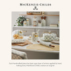 MACKENZIE-CHILDS Enamel Serving Bowl, Enamel Serveware Bowl, 12 Inches, Gray-and-White Sterling Check