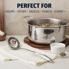 Zulay Kitchen Stainless Steel Soup Ladle – Lightweight, Strong & Durable Metal Ladle – Easy to Use, Comfortable Grip, Heat Resistant & Dishwasher Safe – Perfect for Home Cooks & Chefs (13")