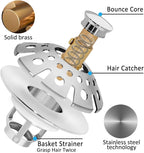 Bathroom Sink Stopper,Sink Hair Catcher,Bathroom Sink Drain Strainer Pop Up Drain Cover Plug,Universal for 1.1 to 1.65in Sink Drain Hole