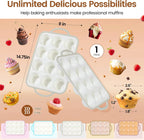 Silicone Muffin Pans for Baking 1 Pack, 2.6 Inch with Metal Reinforced Frame, Regular Size Nonstick Cupcake Pan 12 Cups for Baking Homemade Muffins, Dishwasher Safe BPA Free-Grey