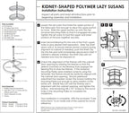 KV Lazy Susan Kidney Shaped 2 Polymer Shelves 24" (Set) White