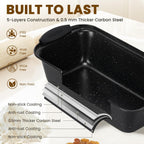 Kikcoin 22 PCS Nonstick Baking Pans Set, Stackable Bakeware Sets with Silicone Handles, 450°F Oven Safe Baking Sheet set, Easy Release Cookie Sheets for Baking, Black