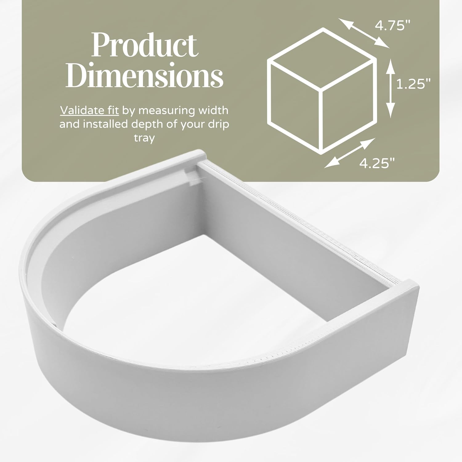 Drip Tray Mug/Cup Riser Made for the Keurig to Reduce Splashes - Riser Only (White, K-Slim 1.25 inches Tall)