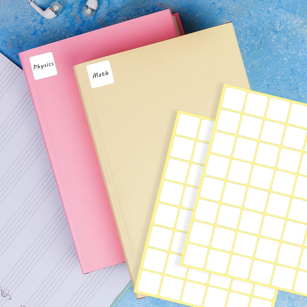 1440 Pcs Blank Date Labels 1" X 1" Labels Stickers for Organizing Square Writable White Labels Food Labels for Jars Boxes File Folders Envelopes School Office Kitchen